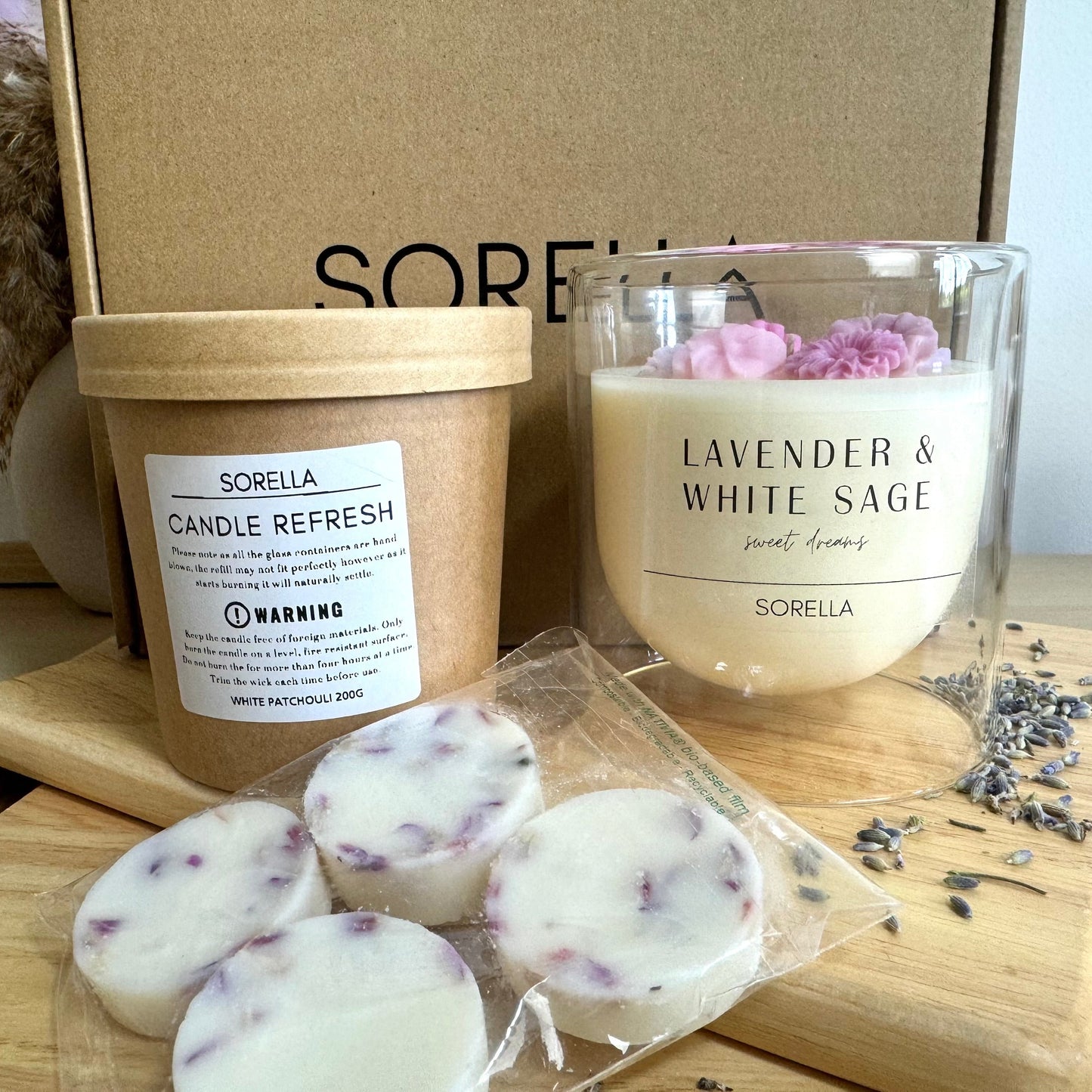 Lavender & White Sage Soy Wax Candle - Dome