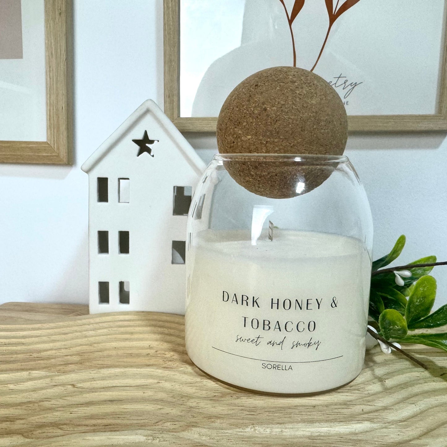 Dark Honey & Tobacco Cork Candle