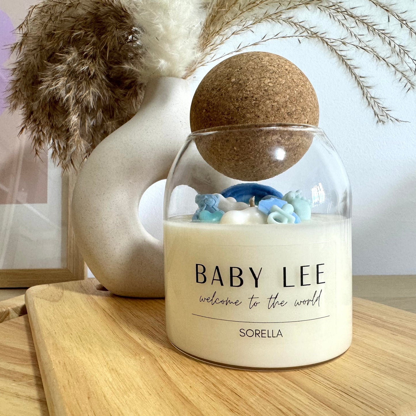 Personalised Baby Shower Candle - Cork