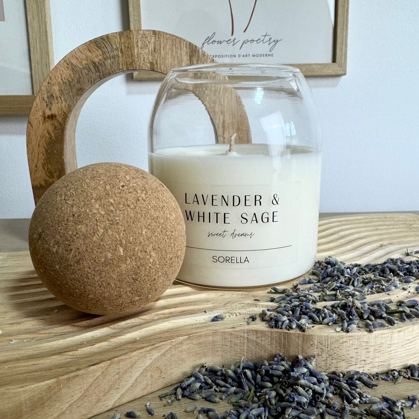 Lavender & White Sage Soy Wax Candle - Cork