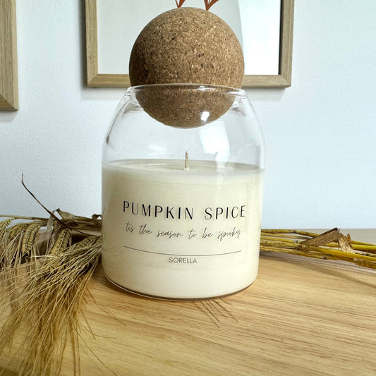 Pumpkin Spice Soy Wax Candle - Cork