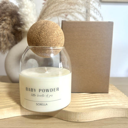 Baby Powder Soy Wax Candle - Cork