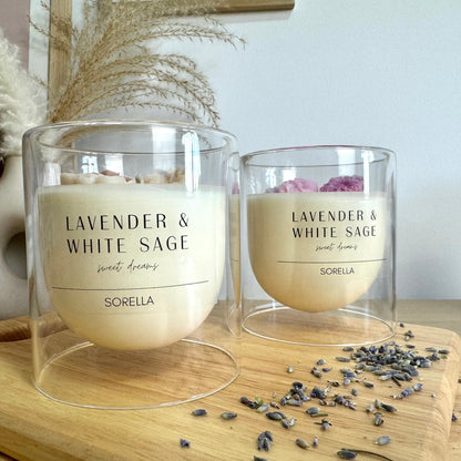 Lavender & White Sage Soy Wax Candle - Dome