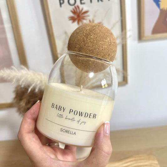 Baby Powder Soy Wax Candle - Cork