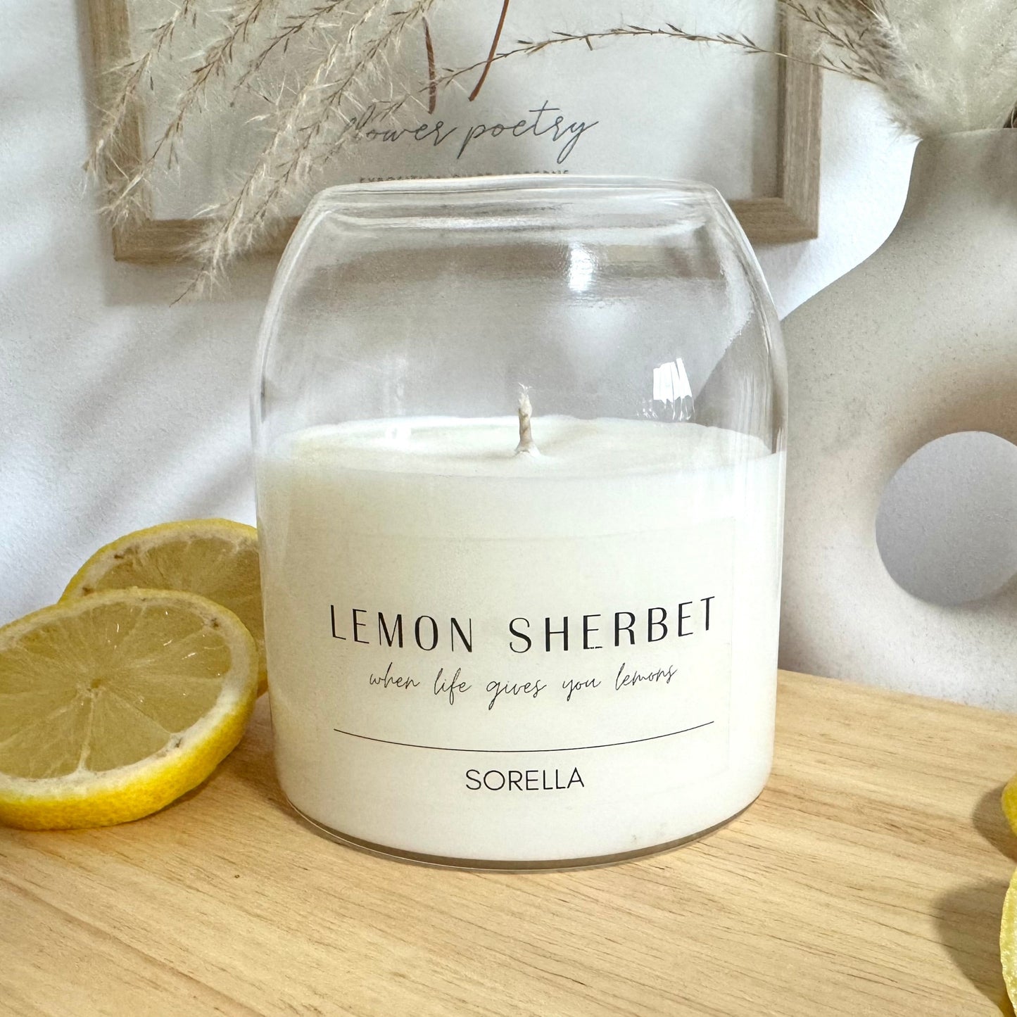 Lemon Sherbet Soy Wax Candle - Cork