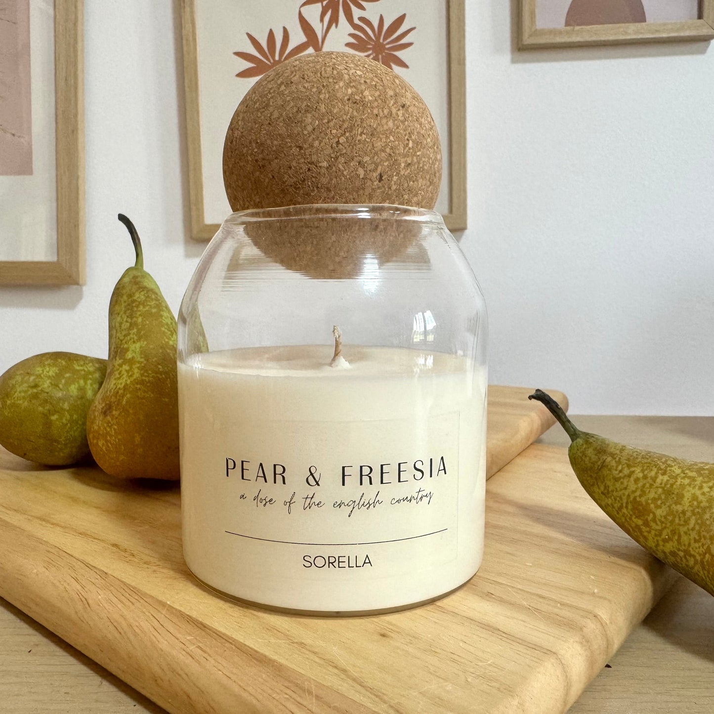 Pear & Freesia Soy Wax Candle - Cork