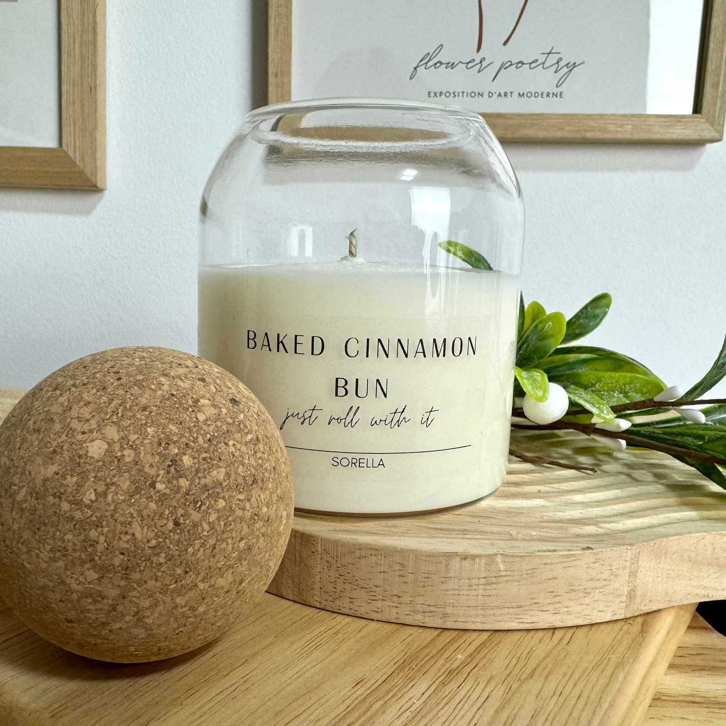 Baked Cinnamon Bun Cork Candle