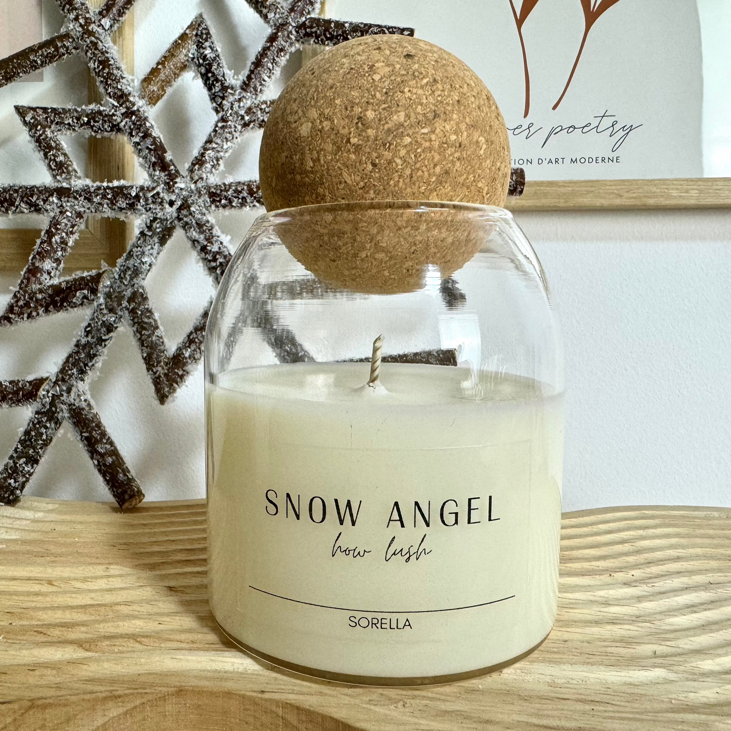 Snow Angel Cork Candle